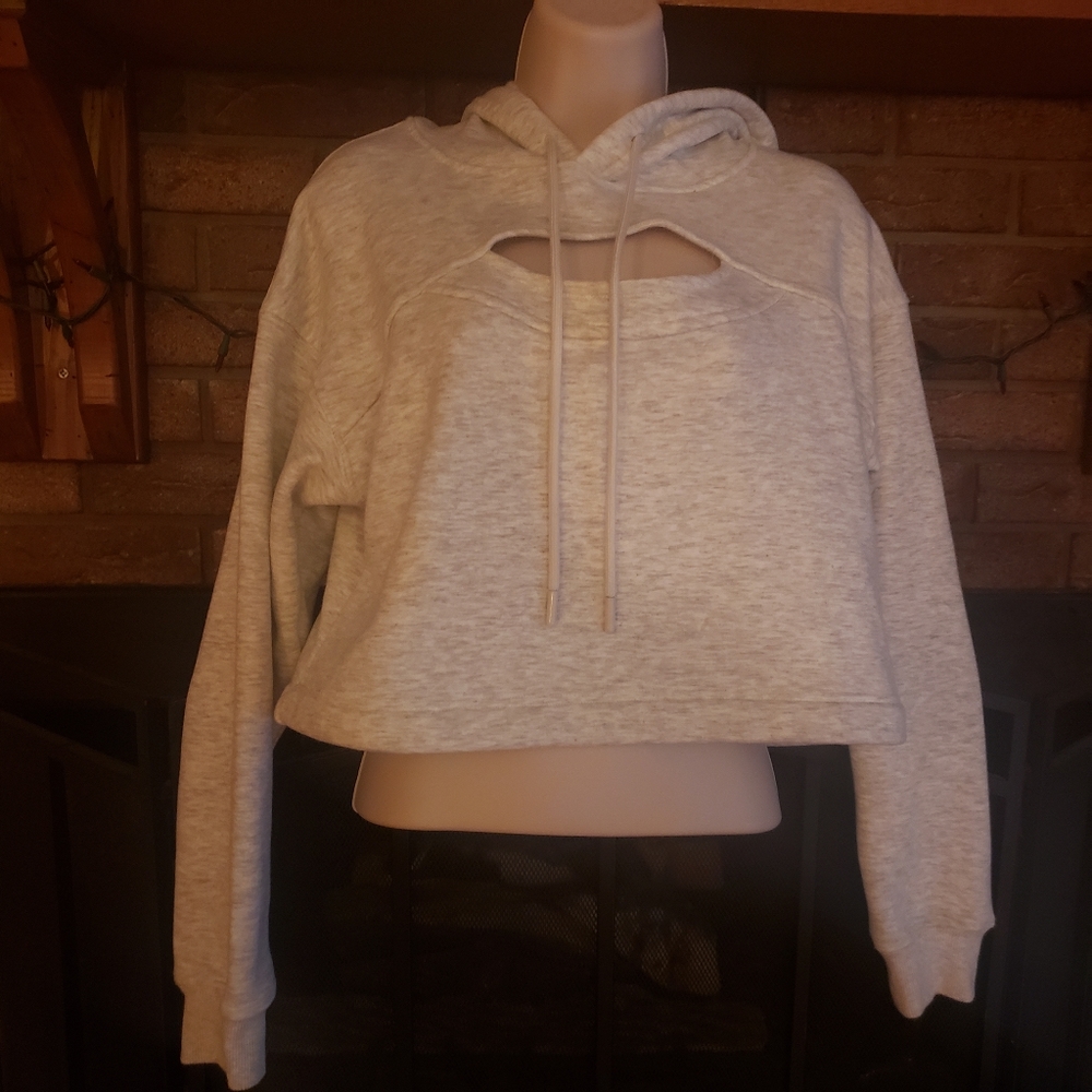 MONO B hooded sweatshirt crop Small